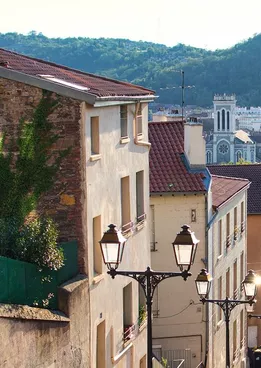 Photo de Saint-Étienne cliquable qui renvoie sur sa page